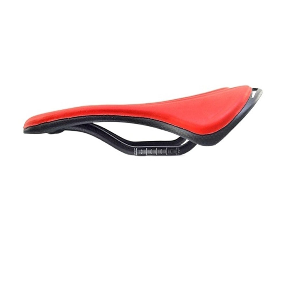 Bicycle Saddle Road Bike Saddle Leather Cushion Saddle Carbon Bicycle Parts 7 * 9mm Cycling Parts Bicycle Saddle (No logo red 1)