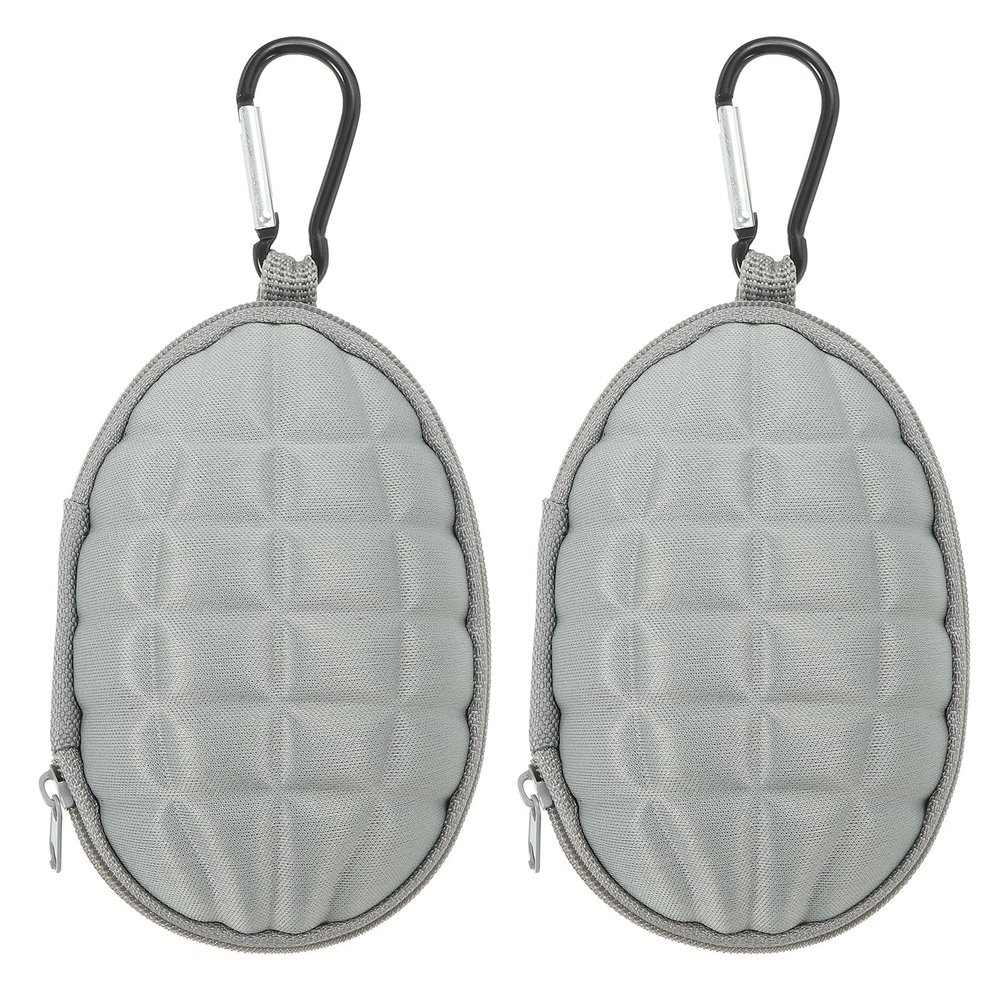 PATIKIL Billiard Accessories Storage Bag, 2pcs Chalk Case Bag Portable Clip-on Attaching Coin Purse Pool Billiard Accessory, Grey