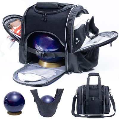Bowling Ball Bag with Cup and Polisher - Single Ball Tote - Bowling Gifts & Accessories