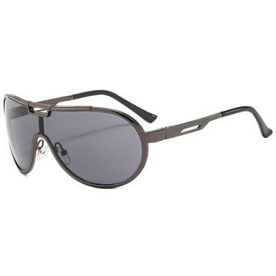 helena Oversized Metal Double Bridges Pilot Men Sunglasses Fashion One Piece Women Gradient Shades UV400 S67 (C2)