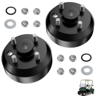 Drive-up Golf Cart Brake Drum for EZGO, Large Hole Fine Splined Brake Drum with Nut for EZGO 1991-Up 4 Cycle Gas Models, OEM 21807-G1