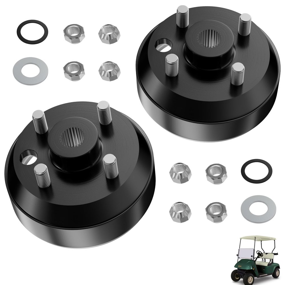 Drive-up Golf Cart Brake Drum for EZGO, Large Hole Fine Splined Brake Drum with Nut for EZGO 1991-Up 4 Cycle Gas Models, OEM 21807-G1