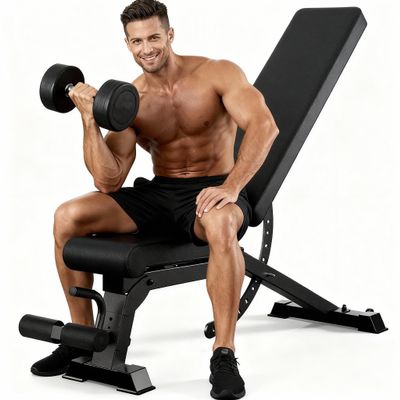 Adjustable Weight Bench with 12x4x4 Positions, 1200LB Heavy Duty Workout Bench for Home Gym, Commercial Incline-Flat-Decline Bench Press for Full Body Fitness, Fully Upright Backrest with 4 Suitable Leg Rest Gears - 2026