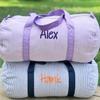 Personalized Baby Duffle Bag, Monogram Seersucker Kid Travel Bag, Kids Duffel Bag, Toddler Diaper Bag, Child Gifts, Overnight Bag, Dance Bag, Dark Blue, Large view 2