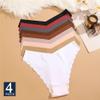 4Pcs/Set Seamless Panties Comfortable Underwear Breathable Ice Silk Briefs For Women Underpants view 2