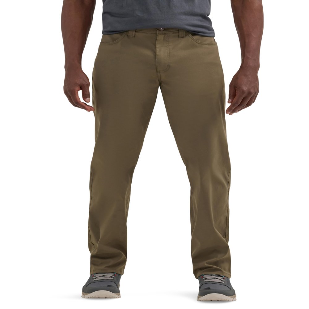 Wrangler Authentics Men's Performance 5 Pocket Outdoor Pant, Earth Green, 40W x 30L
