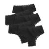 5PCS/Set Women Lace Seamless Cotton Panties Ribbed Breathable Underwear Soft Briefs Lightweight Underpants