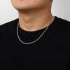 Monily Silver Cuban Link Chain for Men Stainless Steel Chain Necklace for Men 3.5mm 20 Inches Chunky Rapper Jewelry view 2