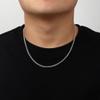 Monily Silver Cuban Link Chain for Men Stainless Steel Chain Necklace for Men 3.5mm 20 Inches Chunky Rapper Jewelry view 4