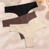 3PCS Seamless Panties Thin Briefs Soft Panties Women Ice Silk Underwear G-String Female Solid Underpants view 3