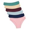6PCS/SET Women's Cotton Panties Soft Striped Underpants Solid Color Briefs Female Comfortable Stretch Underwear view 1