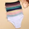 6PCS/SET Women's Cotton Panties Soft Striped Underpants Solid Color Briefs Female Comfortable Stretch Underwear view 2