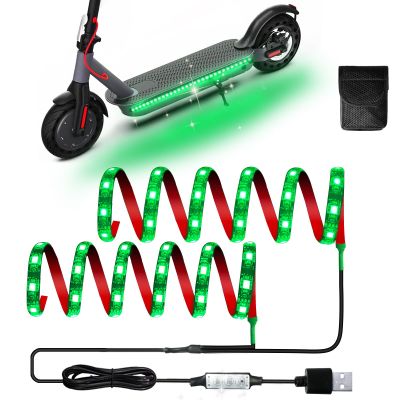 Keiurot Led Lights for Scooter Night Riding, Electric Scooter LED Light Green Led Light Strips 5v Flashing Mode for Skateboard Light Accessories 2 in 1