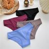 5PCS/Set Cotton Ribbed Striped Underwear For Women Soild Color Stretch Briefs Ladies Soft Panties Plus Size view 2