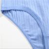 5PCS/Set Cotton Ribbed Striped Underwear For Women Soild Color Stretch Briefs Ladies Soft Panties Plus Size view 3