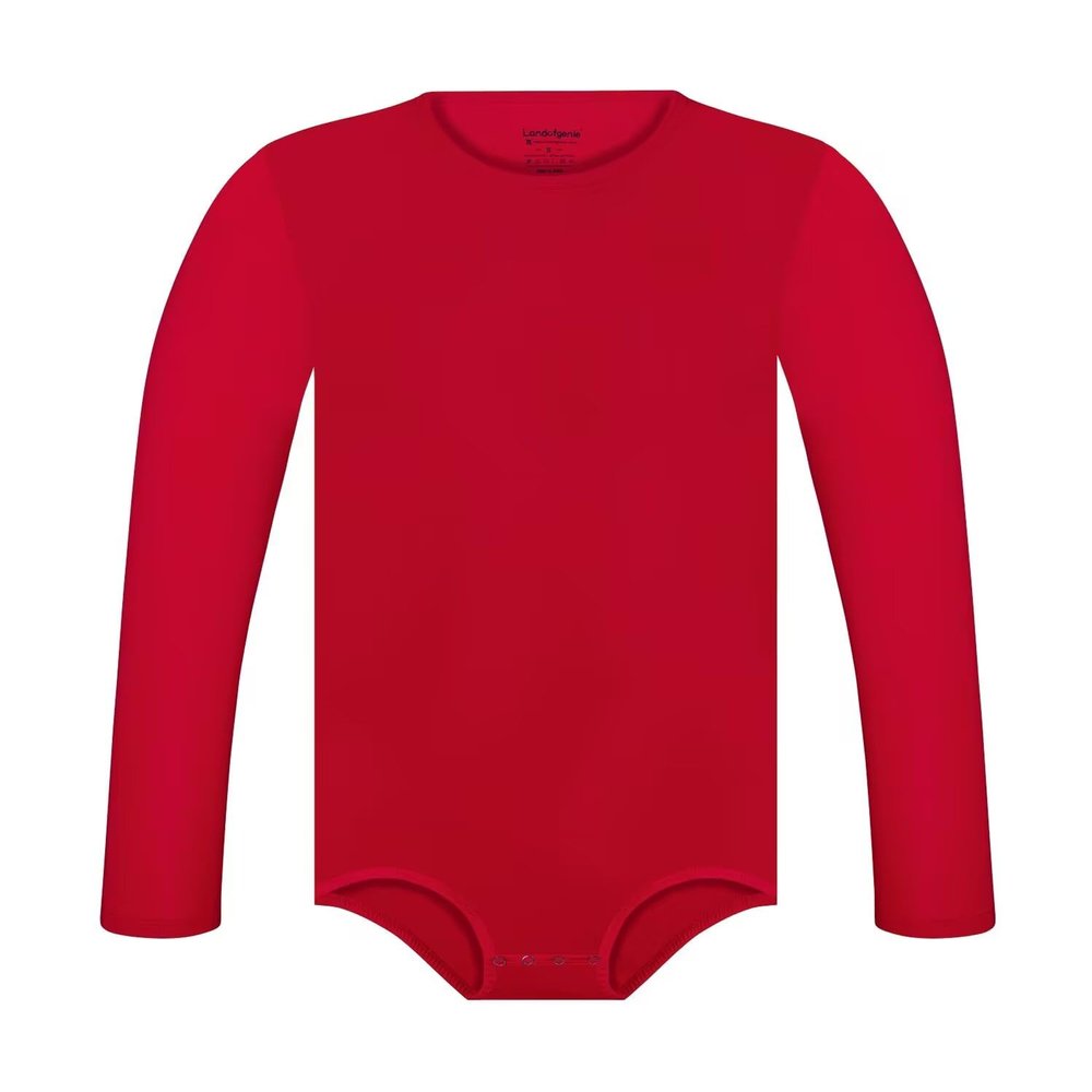 Landofgenie Men One Piece Bodysuit Long Sleeve Onesie Pajamas Tops Cotton Romper Red L
