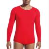 Landofgenie Men One Piece Bodysuit Long Sleeve Onesie Pajamas Tops Cotton Romper Red L view 3