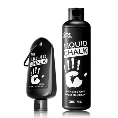 OUTTDOZ Pro Grade Liquid Chalk Mess-Free Gym Chalk for Weightlifting, Gymnastics, Rock Climbing, Dancing, Dries in Seconds. 12oz + 2oz