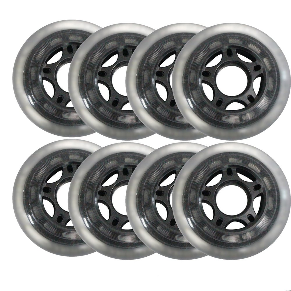 8 Pack Inline Wheels 76mm 80mm 90mm 100mm 110mm Inline Skate Wheels Outdoor 85A Inline Skate Replacement Wheels with Bearings Easy-to-Install (64mm)
