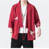 Bollrllr 2024 Men's Embroidered Haori Kimono Harajuku Large Size Cardigan Yukata Asian Style Clothing EN8 3XL 79 to 85kg view 3