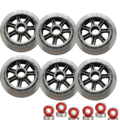 GXBHSP 2pcs 6Pack 5inch 125mm Pro Scooter Wheels 120mm Scooter Wheels Replacement Easy to Install Durable and Fast-Spinning for Kickboard and Inline Skate (6,125mm)