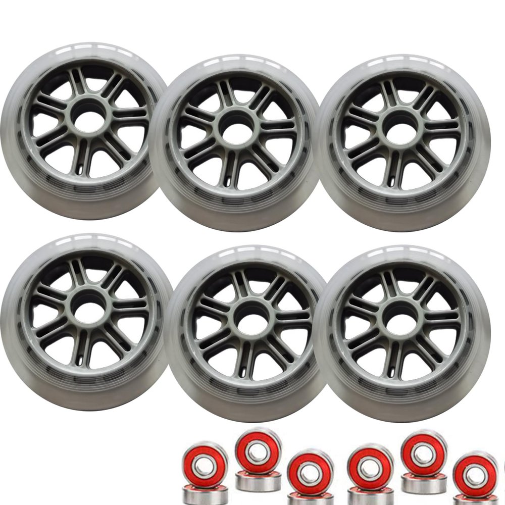 GXBHSP 2pcs 6Pack 5inch 125mm Pro Scooter Wheels 120mm Scooter Wheels Replacement Easy to Install Durable and Fast-Spinning for Kickboard and Inline Skate (6,125mm)