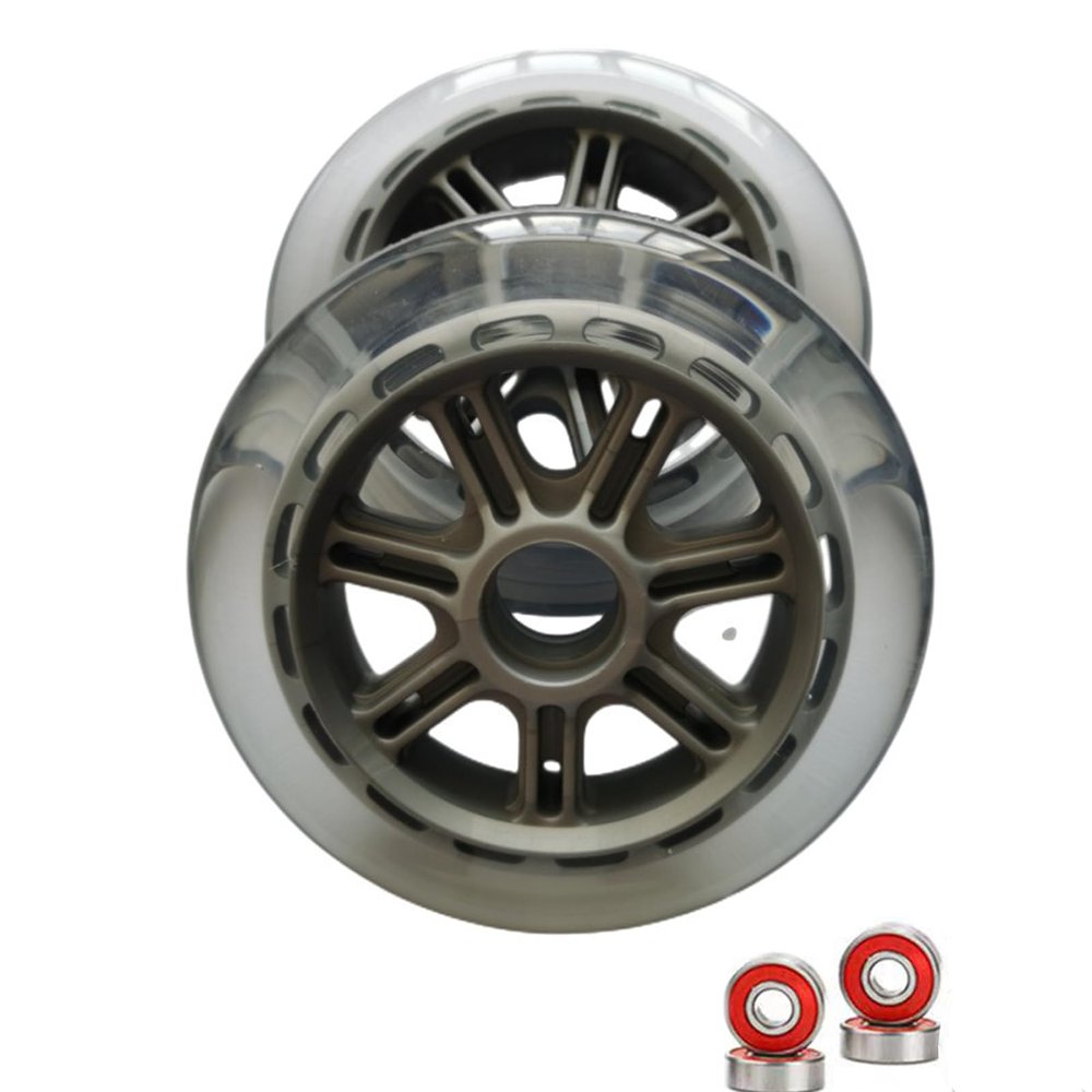 GXBHSP 2pcs 6Pack 5inch 125mm Pro Scooter Wheels 120mm Scooter Wheels Replacement Easy to Install Durable and Fast-Spinning for Kickboard and Inline Skate (2,120mm)