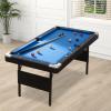5.3 ft Portable Pool Table, Billiard Tables, Foldable Mesa De Billar para Space-Saving with Billiard Complete Set of Accessories, Indoor or Outdoor Pool Table (Blue+Blak) view 2