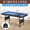5.3 ft Portable Pool Table, Billiard Tables, Foldable Mesa De Billar para Space-Saving with Billiard Complete Set of Accessories, Indoor or Outdoor Pool Table (Blue+Blak) view 3