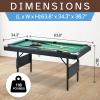5.3 ft Portable Pool Table, Billiard Tables, Foldable Mesa De Billar para Space-Saving with Billiard Complete Set of Accessories, Indoor or Outdoor Pool Table (Green+Blak) view 3