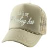ALLNTRENDS This is My Cowboy Hat Embroidered Trucker Hat Funny Western Snapback Cap (Khaki) view 1