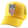 ALLNTRENDS USA Soccer Trucker Hat Embroidered Sport Fans US Flag Adjustable Cap (Gold) view 1