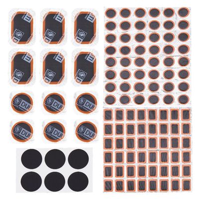 SUPERFINDINGS 114Pcs 5 Styles Bike Inner Tire Patch Repair Rubber Patches Repair Kit Bicycle Tube Puncture Patches Kits Vulcanizing Patches for MTB BMX ATVs Cycling Motorcycle