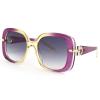 Bsreyeop Fashion Oversized Square Women and Men Sunglasses Vintage Hollow Luxury Sun Glasses UV400 Gradient Shades(Purple M3) view 1