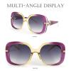 Bsreyeop Fashion Oversized Square Women and Men Sunglasses Vintage Hollow Luxury Sun Glasses UV400 Gradient Shades(Purple M3) view 4