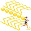 QIJISTORM 10 Pcs 6" Speed Agility Training Hurdles with 6 Marker Cone Durable Detachable Training Equipments Plyometric All Speed Hurdle for Athletes Soccer Basketball Football Practice Yellow view 1