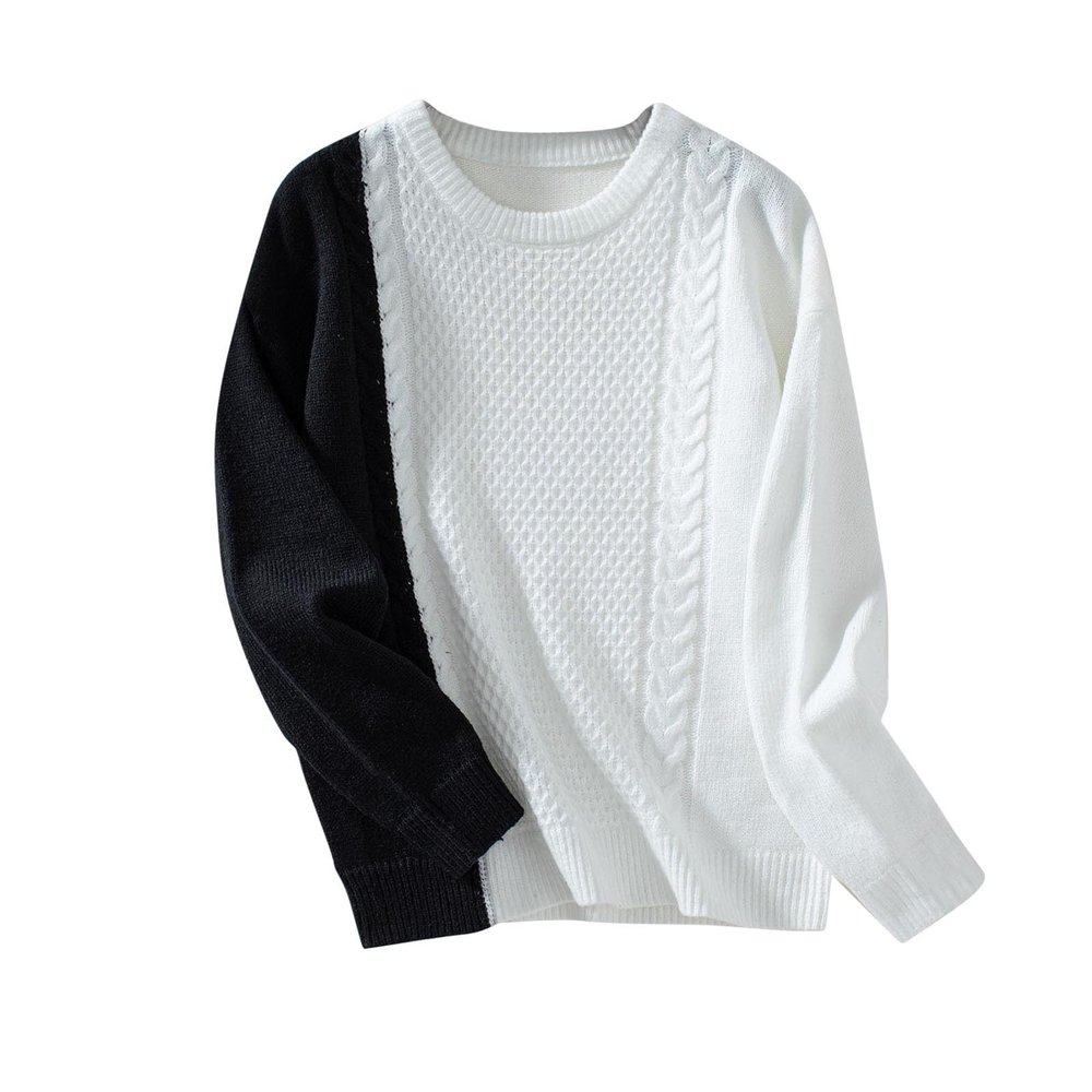 Akklian Women's Fisherman Cable Knit Long-Sleeve Crewneck Sweater Classic-Fit Chunky Cozy Jumpers Tops Loose Casual Sweaters