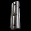 Stainless Steel 1911 Full-Size Grips with 24K Gold Medallions, Round Top, Ambi Cut-Add Your Personal Initials .45ACP (Right Side Grip Letter R) view 1