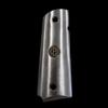 Stainless Steel 1911 Full-Size Grips with 24K Gold Medallions, Round Top, Ambi Cut-Add Your Personal Initials .45ACP (Right Side Grip Letter P) view 1