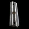 Stainless Steel 1911 Full-Size Grips with 24K Gold Medallions, Round Top, Ambi Cut-Add Your Personal Initials .45ACP (Left Side Grip Letter X) view 1