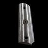 Stainless Steel 1911 Full-Size Grips with 24K Gold Medallions, Round Top, Ambi Cut-Add Your Personal Initials .45ACP (Left Side Grip Letter L) view 1