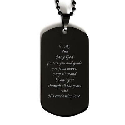 Black Dog Tag Pop To My Pop May God protect and guide you with love and hope for Veterans Day and Christmas gifts idea