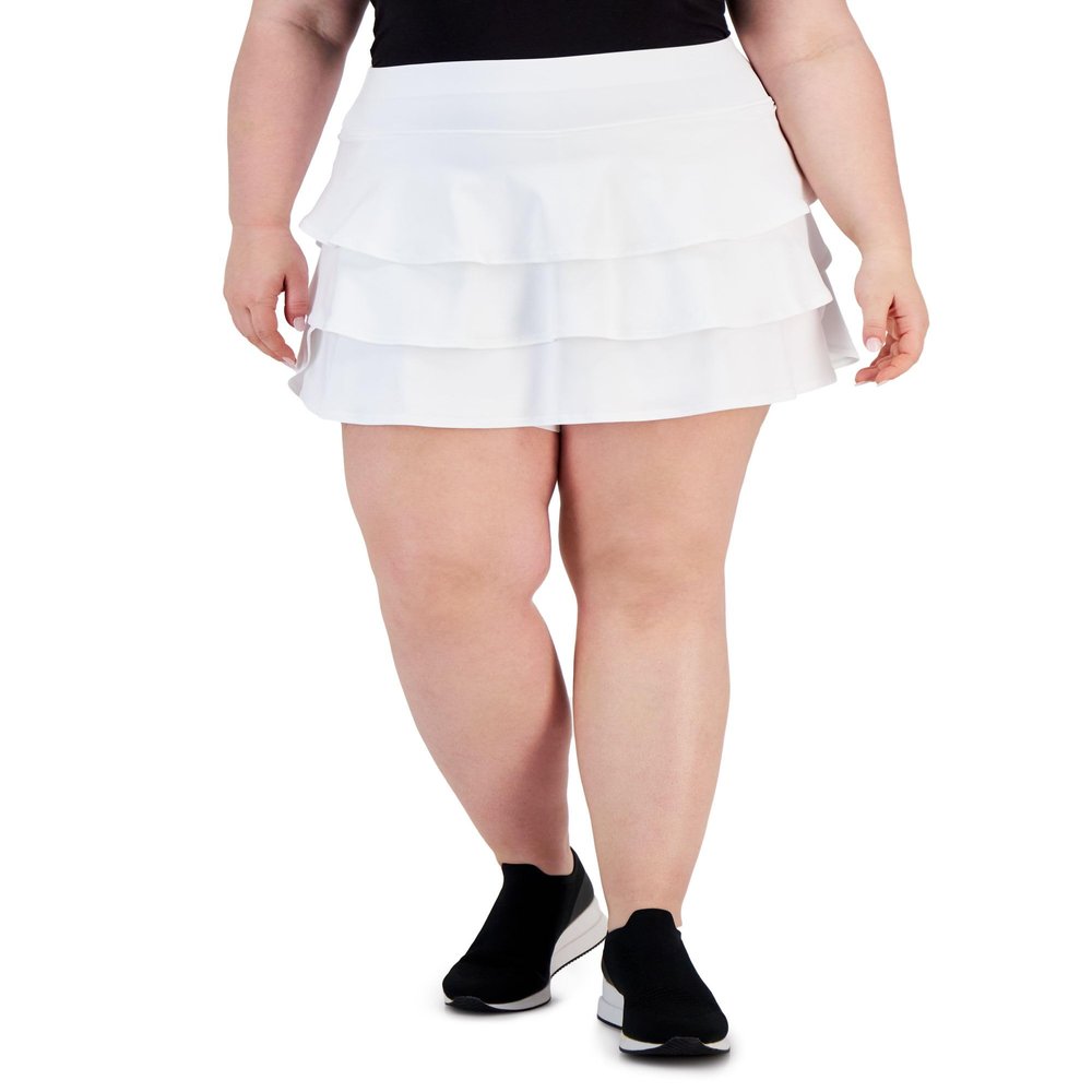 Plus Size Flounced Active Skort Bright White 3X