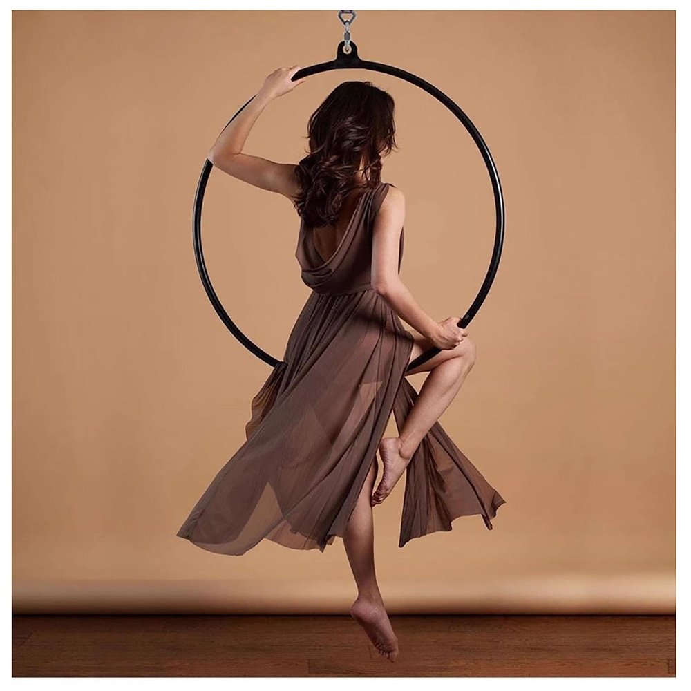 Aerial Hoop, Lyra Hoop Set Stainless 80cm/85cm/90cm/95cm/100cm Aerial Yoga Equipment, WILL 660 LBS (300KG)(Size:Dia 90cm(35in))