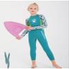 Kids Girls Wetsuit Full Body Neoprene Thermal Swimsuit 2.5MM for Toddler Youth Children Teen Long Sleeve One Piece Sun Protection for Water Sports Child Scuba Diving Surf Suit (Green,Large) view 2