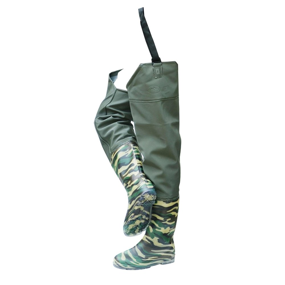 JCWGLY Lightweight PVC Hip Waders for Men Women Waterproof Hip Wading Boots for Fishing Hunting Anti-Slip Outdoor Rain Boots(8.5)