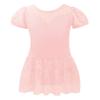 Avrigirl Cute Lace Skirted Pink Girls Ballet Leotards Puff Short Sleeve Dance Dress for Toddler, Little/Big Girls, Kids view 1