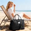 Spirit Airlines Personal Item Bag 18x14x8 Foldie Travel Duffel Bag Expandable Gym Sport Tote Foldable Carry On Overnight Waterproof Weekender Luggage Weekend Bags Airplanes Eessentials Women Men,Black view 2