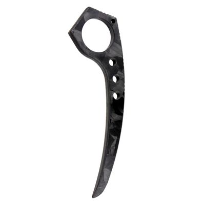 WHWUE Fixed Blade Karambit Knife, Carbon Fiber Tactical EDC Tool, Combat Pocket Trainer Tool, No Cutting Edge, for Practice Training and Play (Carbon Fiber Marbling)