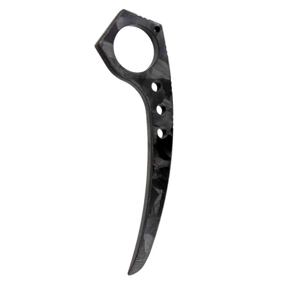 WHWUE Fixed Blade Karambit Knife, Carbon Fiber Tactical EDC Tool, Combat Pocket Trainer Tool, No Cutting Edge, for Practice Training and Play (Carbon Fiber Marbling)